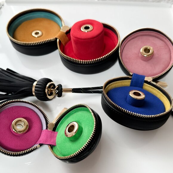 RICHARD MILLE Leather Travel Watch Case Jewelry Watch Roll Black Gold Strap Cord - Picture 16 of 16